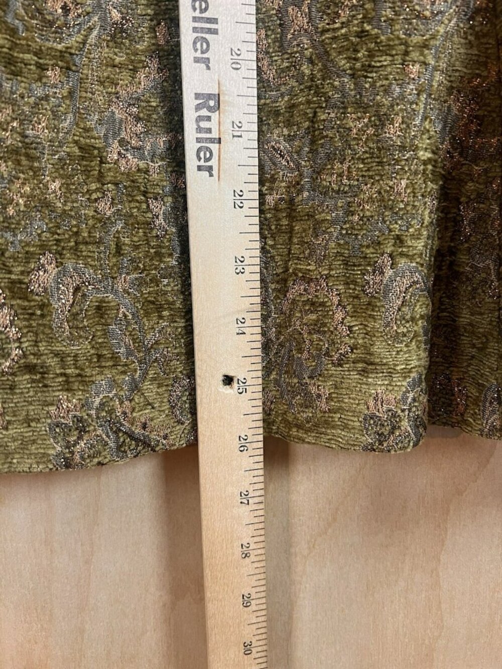 Vintage Charles Gray London Runway Skirt Size 4 Bronze Paisley Green Textured - Picture 12 of 15